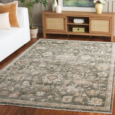 Faded Florals Green/Beige Area Rug
