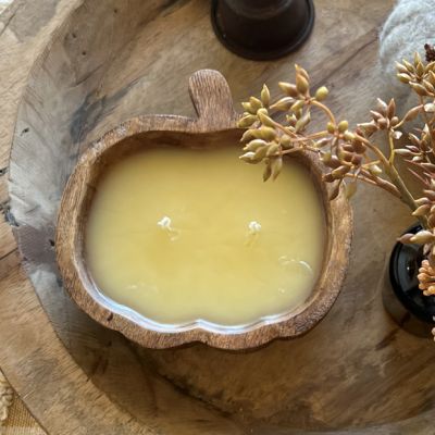 Fall Chai Tea Pumpkin Shaped Dough Bowl Candle