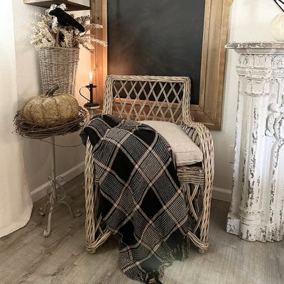 Fall Cottage Plaid Throw Blanket