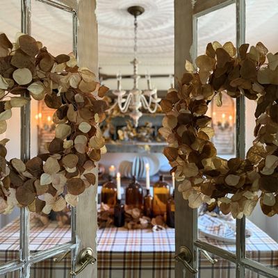 Fall Harvest Faux Eucalyptus Wreath