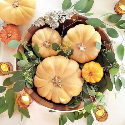 Fall Harvest Wood Serving Bowl