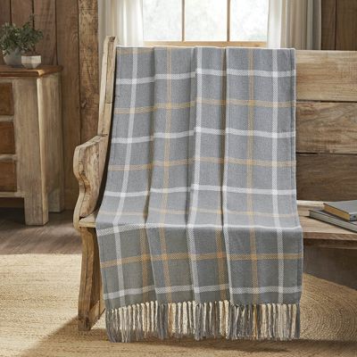 Fall Plaid Fringed Throw Blanket