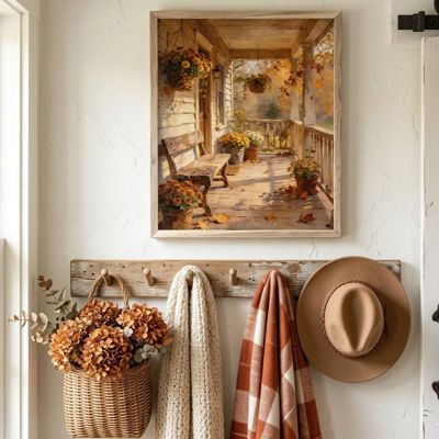 Fall's Front Porch Framed Wall Decor