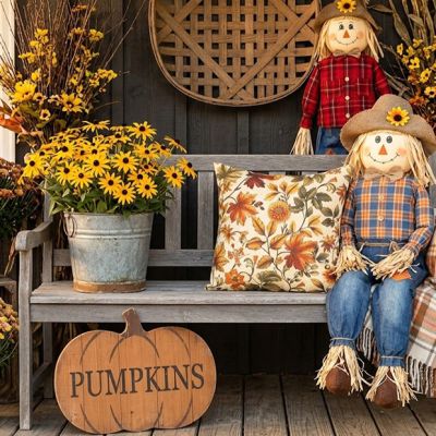 Falling Autumn Leaves Throw Pillow
