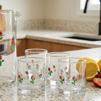 Fanciful Floral Icon Glass