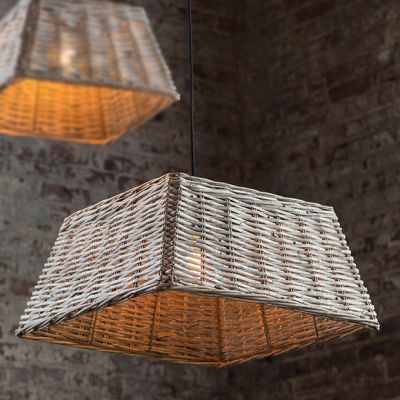 Farmhouse Basket Square Pendant Shade