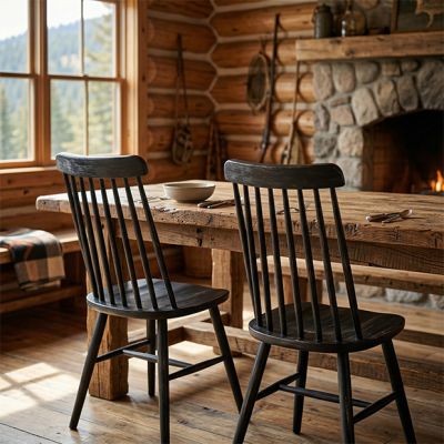 Farmhouse Black Spindle Back Dining Chair