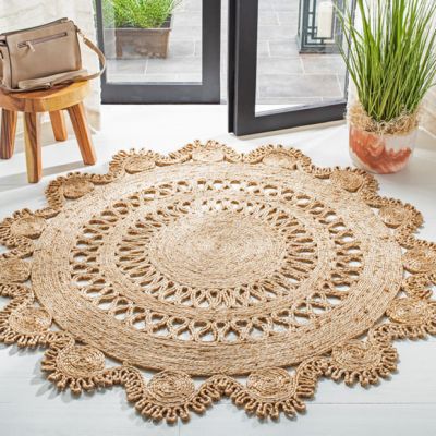 Farmhouse Chic Round Jute Area Rug
