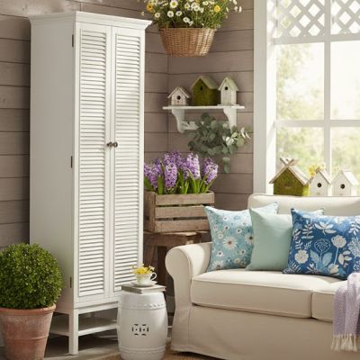 Farmhouse Chic Tall 2 Door Storage Cabinet
