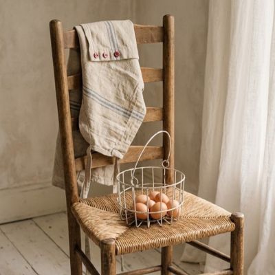 Farmhouse Chic Whitewash Egg Basket