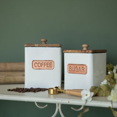 Farmhouse Classics 2 Piece Coffee and Sugar Canister Set