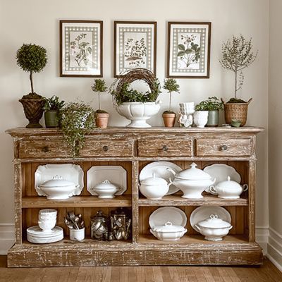 Farmhouse Grand Console Cabinet