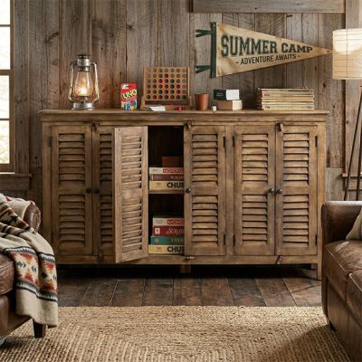 Farmhouse Manor Rustic Stained Sideboard