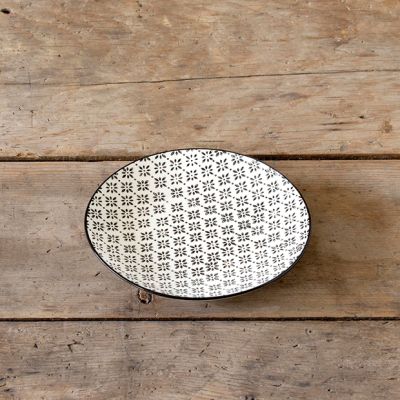 Farmhouse Pattern Ceramic Plate Dessert