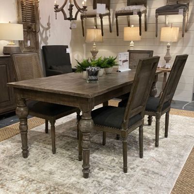 Farmhouse Rectangle Washed Brown Table
