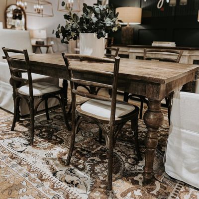 Farmhouse Rectangle Washed Brown Table