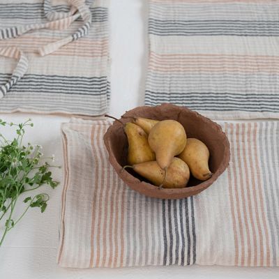 Farmhouse Striped Cotton Table Linen