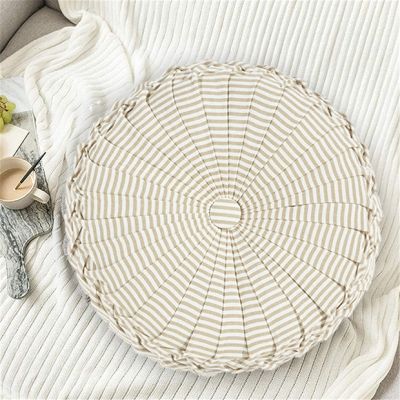 Farmhouse Ticking Stripe Pleated Decorative Pillow Neutral