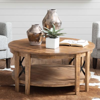 Farmhouse Two Tier Round Coffee Table