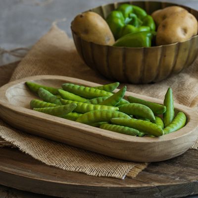 Farmstand Faux Pea Pod Bowl Filler Bag Set of 2