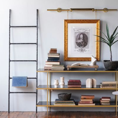 Faux Bois Metal Display Ladder