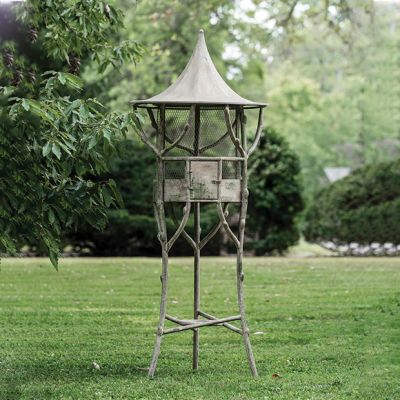 Faux Bois Standing Decorative Birdhouse