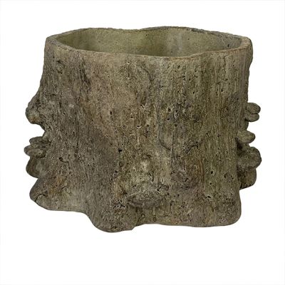 Faux Bois Tree Stump Planter 7 Inch