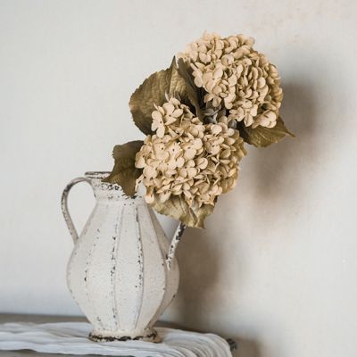 Faux Cream Hydrangea Stem Spray
