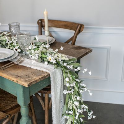 Faux Daisy and Heather Decorative Garland