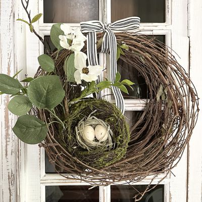 Faux Dogwood Branch With Nest