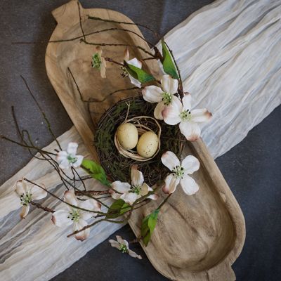 Faux Dogwoods With Twig Bird Nest