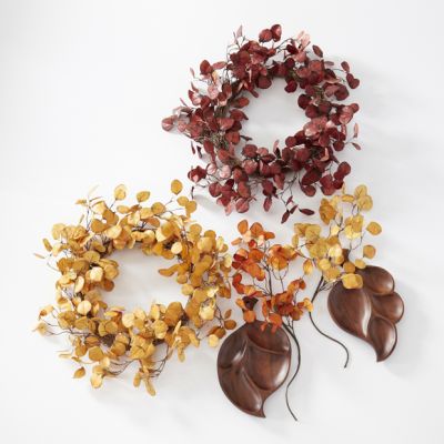Faux Fall Eucalyptus Wreath Yellow