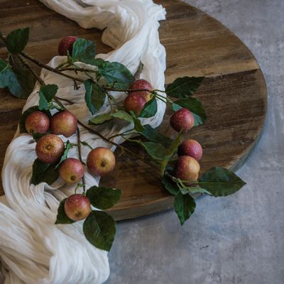 Faux Heirloom Apple Branch Stem Set of 3