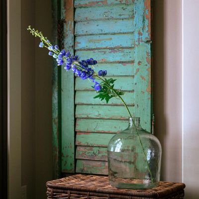 Faux Hybrid Blue Delphinium Stem Set of 3