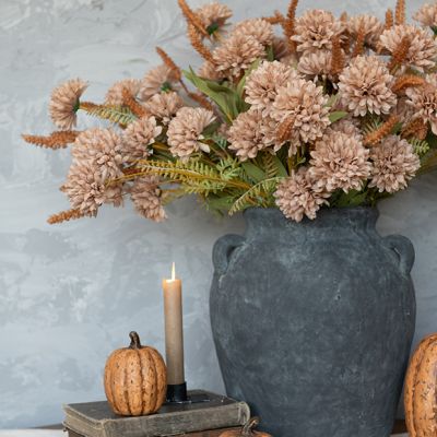 Faux Neutral Dahlia and Heather Stem Bush