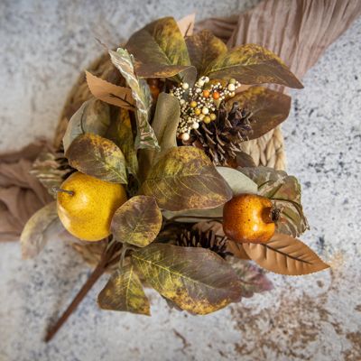Faux Pears and Pomegranates Foliage Stem