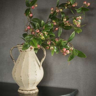 Faux Pink Berries Stem Spray