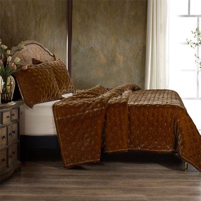 Faux Silk Velvet Bed Quilt