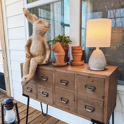 Faux Stone Bunny Shelf Sitter