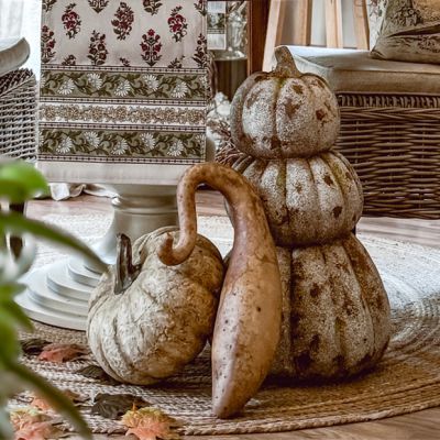 Faux Weathered Concrete Pumpkin Stack