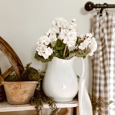 Faux White Geranium Stems Bush