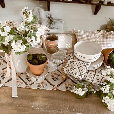 Faux White Geranium Stems Bush