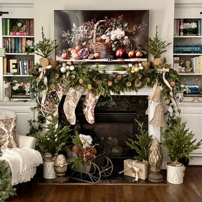 Faux Woodland Fir In Burlap Wrapped Base