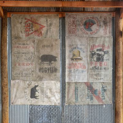 Feed Sack Print Window Cover Set of 2