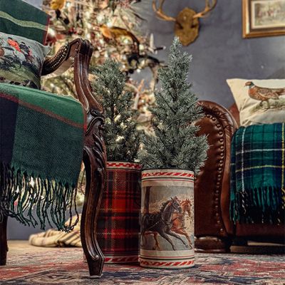 Festive Christmas Decorative Metal Buckets Set of 3