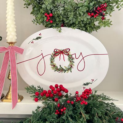 Festive Farmhouse Christmas Joy Serving Plate