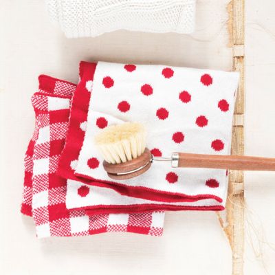 Festive Farmhouse Cotton Knit Dish Towels Set of 3