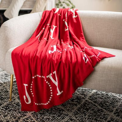 Festive Holiday Joy To The World Throw Blanket