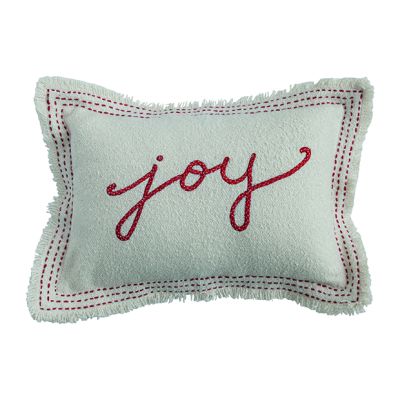 Festive Joy Fringed Embroidered Accent Pillow