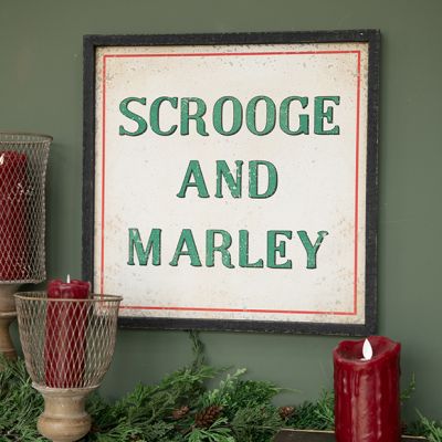Festive Scrooge And Marley Wall Sign